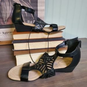 St. John's Bay Nikita Black Wedge Heeled Sandal